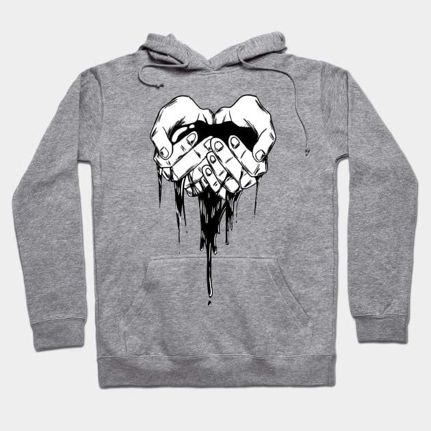 Ink Pool Dripping Through Cupped Hands Hoodie by AidanThomas